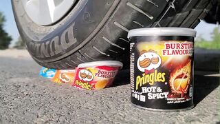 Crushing Crunchy & Soft Things by Car! EXPERIMENT: Car vs Pringles