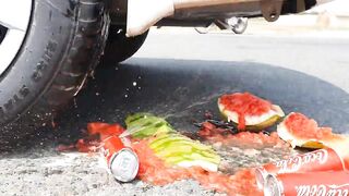 Crushing Crunchy & Soft Things by Car! EXPERIMENT: CAR VS COCA COLA WATERMELON