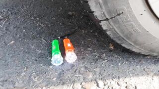 Crushing Crunchy & Soft Things by Car! Experiment Car vs Lighters Watermelon