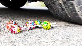 Crushing Crunchy & Soft Things by Car! EXPERIMENT: Car vs Rainbow Ball Test