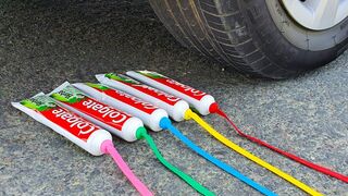 Crushing Crunchy & Soft Things by Car! EXPERIMENT: Car vs Toothpaste, Balloons, Coca Cola