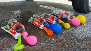 Crushing Crunchy & Soft Things by Car! EXPERIMENT: Car vs Coca Cola, Toothpaste, Balloons