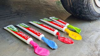 Crushing Crunchy & Soft Things by Car! EXPERIMENT: Car vs Coca Cola, Fanta, Mirinda Balloons Crush