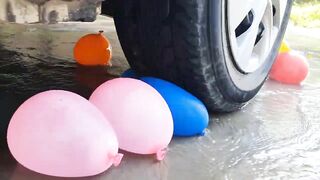 Crushing Crunchy & Soft Things by Car! EXPERIMENT Car vs Coca Cola, Fanta, Mirinda Balloons Test