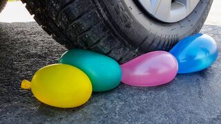 Crushing Crunchy & Soft Things by Car! - EXPERIMENT CAR VS WATER BALLOONS