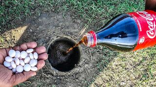 Experiment: Coca Cola and Mentos Underground Whole Test