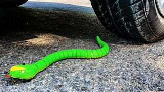 Crushing Crunchy & Soft Things by Car! - EXPERIMENT:  Green Mamba Snake vs Car