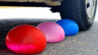 Crushing Crunchy & Soft Things by Car! - Satisfying Videos - EXPERIMENT: CAR VS WATER BALLOONS TESTS