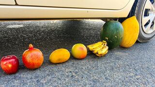 Crushing & Crunchy & Soft Things by Car! - EXPERIMENTS: FRUITS VS CAR CRUSHING TEST