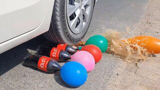 Crushing Crunchy & Soft Things by Car! CAR VS COCA-COLA & COLORED BALLOONS CRUSHING TESTS