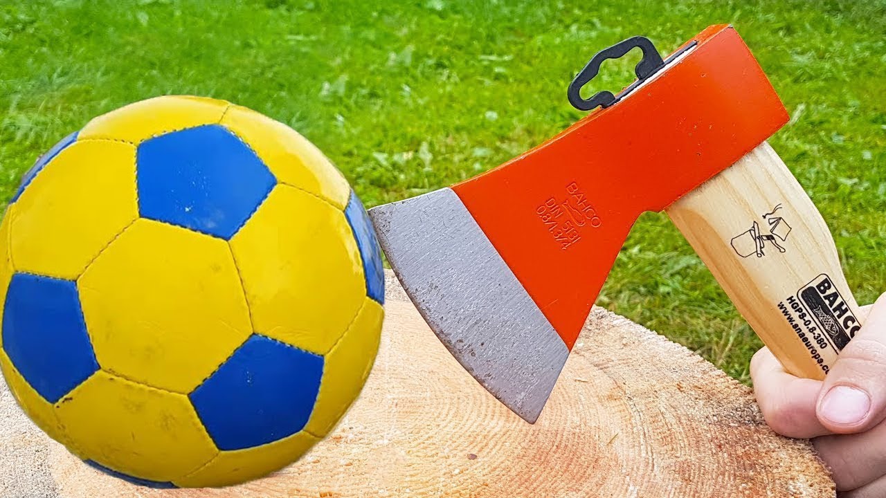 SOCCER BALL VS AXE CRUSHING TEST