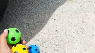 Experiment: Car vs Toy Colored Footballs