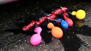 Crushing Crunchy & Soft Things by Car! - EXPERIMENT: Car vs Coca Cola, Fanta, Mirinda Balloons 5