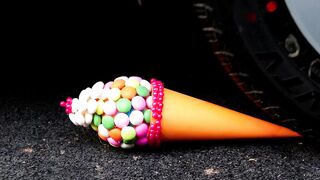 Crushing Crunchy & Soft Things by Car! EXPERIMENT: Car vs Mentos Ice Cream