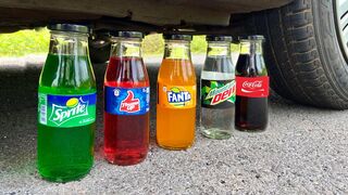 Crushing Crunchy & Soft Things By Car! Experiment:Car vs Coca Cola, Different Fanta, Mtn Dew,Sprite