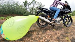 Balloon vs Bike Silencer || Giant 6 ft Biggest Balloon || 100 % Real