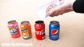 Experiment: Matches vs Cola, Mirinda, Fanta, Pepsi cans