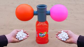 Experiment: Big Fanta and Mentos VS Balloons