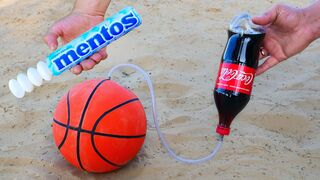 Experiment: Cola and Mentos vs Basketball