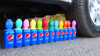 Crushing Crunchy & Soft Things by Car! Car vs Pepsi and Balloons