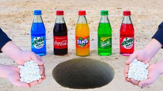Experiment: Cola, Sprite, Fanta, Mirinda vs Mentos