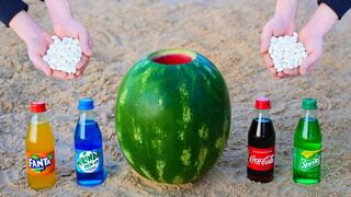 Watermelon vs Cola, Sprite, Fanta, Mirinda and Mentos