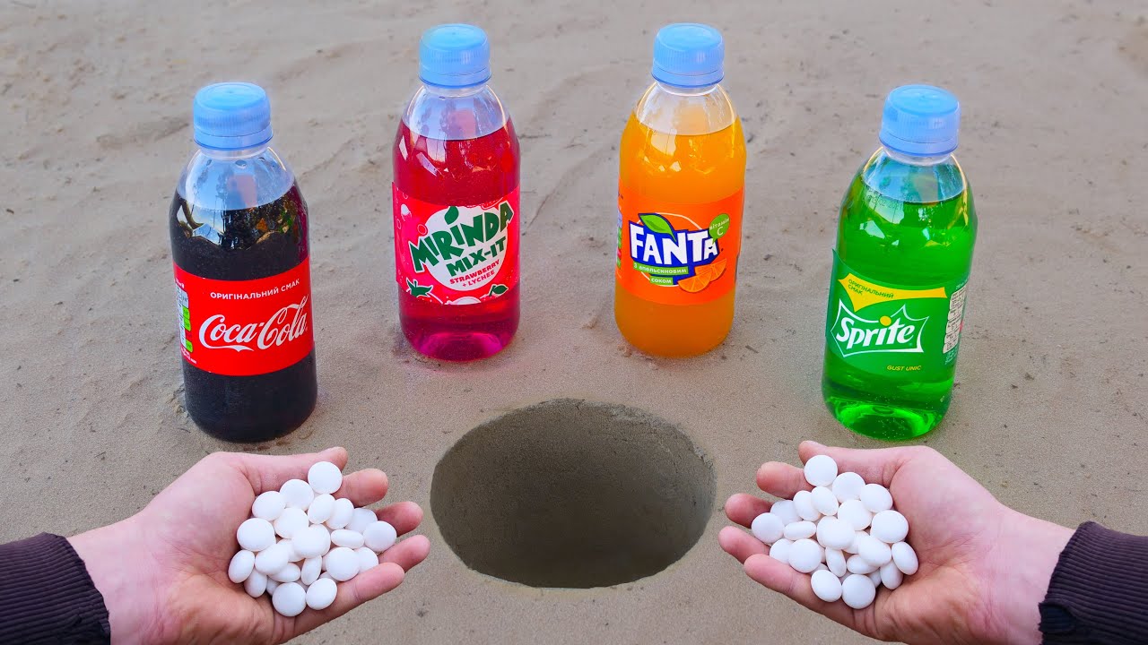 Experiment Cola, Sprite, Fanta, Mirinda and Mentos Underground