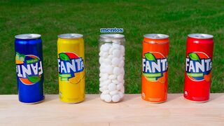 Experiment: Fanta Mandarin, Fanta Lemon, Fanta Orange, Fanta Shokata vs Mentos