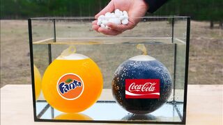 Experiment: Coca Cola, Fanta and Mentos Underwater