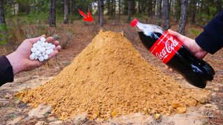 VOLCANO ERUPTION ! Coca-Cola and Mentos Super Reaction