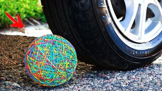 Crushing Crunchy & Soft Things by Car! - XXL Rubber Band Ball vs CAR