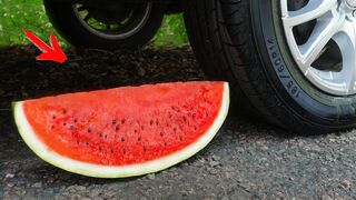 Crushing Crunchy & Soft Things by Car! Watermelon, Slime, Rainbow stones