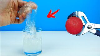 EXPERIMENT: Glowing 1000 degree METAL BALL vs CLEAR SLIME