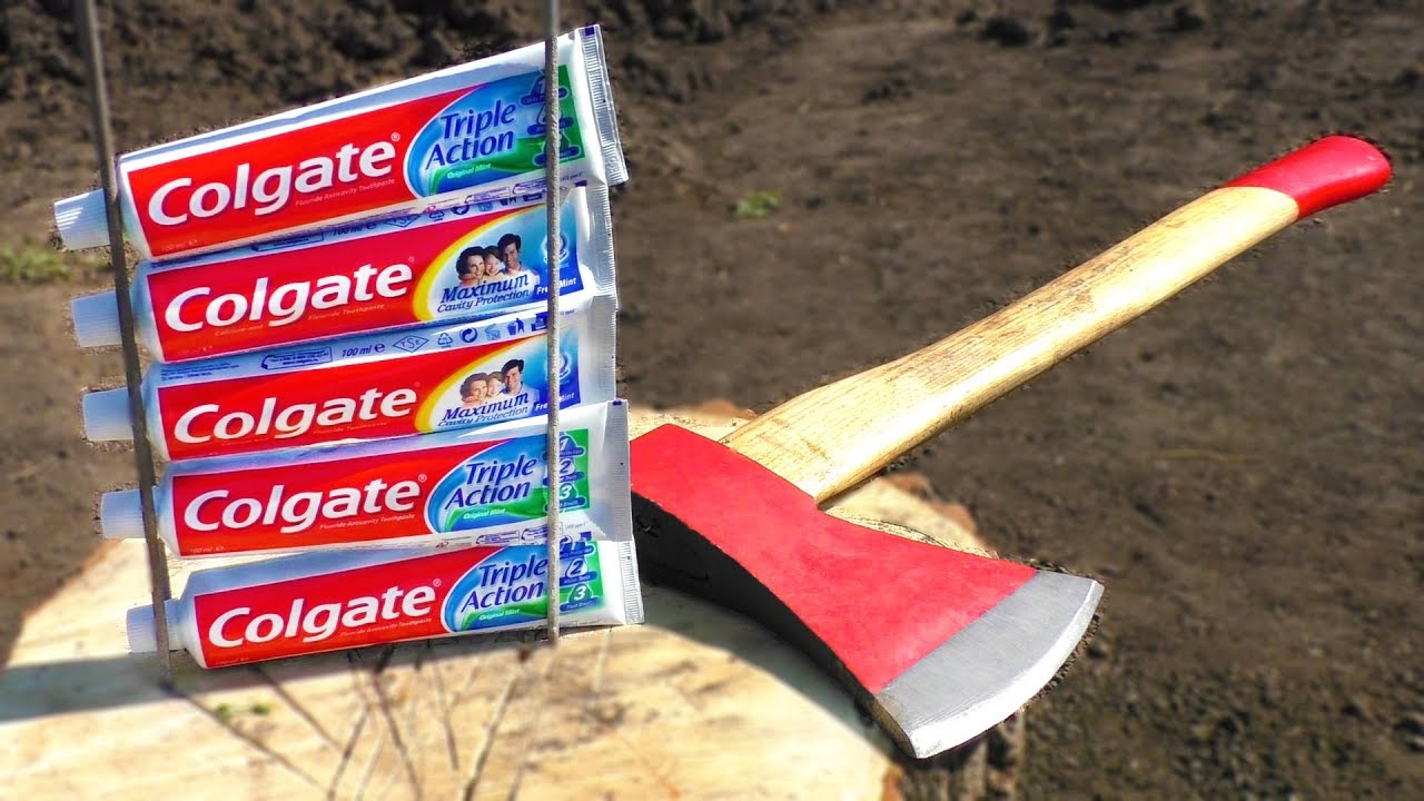 EXPERIMENT AXE VS TOOTHPASTE