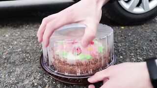Crushing Crunchy & Soft Things by Car! EXPERIMENT: Car vs Cake