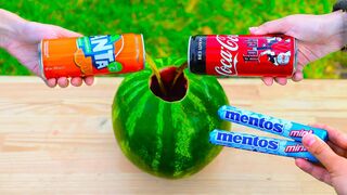 Watermelon and Coca Cola, Fanta vs Mentos !