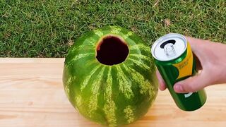 Watermelon and Coca Cola, Fanta vs Mentos !