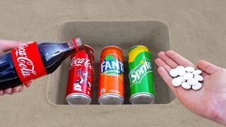 Coca Cola, Fanta, Sprite vs Mentos!