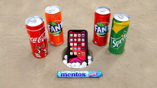 Coca Cola, Fanta, Sprite and Mentos vs iPhone Underground !