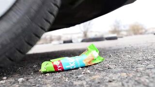 Crushing Crunchy & Soft Things by Car! EXPERIMENT CAR vs Bicycle Helmet