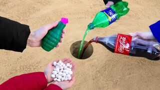 Firecracker vs Coca Cola, Sprite and Mentos Underground!