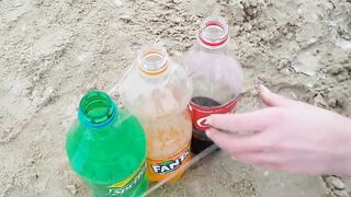 Volcano of Coca Cola, Fanta, Sprite, Pepsi, Mirinda, 7 UP and Mentos !