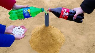 Volcano from Coca Cola, Sprite, Fanta and Mentos!