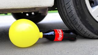 Car vs Coca Cola and Balloons !