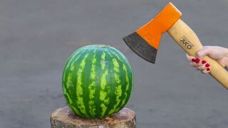 Experiment: Axe vs Watermelon!