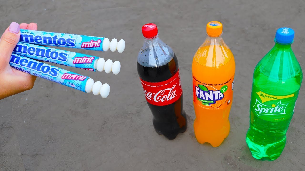 COCA COLA, FANTA, SPRITE vs MENTOS