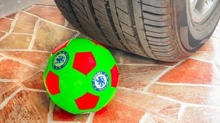 Experiment Car vs Football & Balloons | Crushing Crunchy & Soft Things by Car