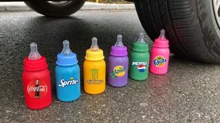 Experiment Car vs Mentos vs Coca Cola, Sprite, Monster | Crushing Crunchy & Soft Things by Car Test