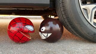 Experiment Car vs Spider Pacman vs Red Monster | Crushing Crunchy & Soft Things by Car | Test Ex
