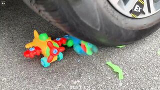 Experiment Car vs M&M Candy, Skittles candy | Crushing Crunchy & Soft Things by Car | Test Ex